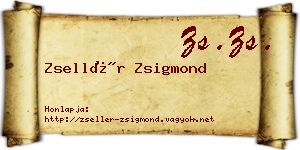 Zsellér Zsigmond névjegykártya